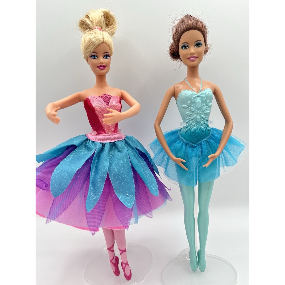 Barbie Ballerina Doll Lot Pink Shoes Kristyn X8810 Blue Princess W2922 Mattel